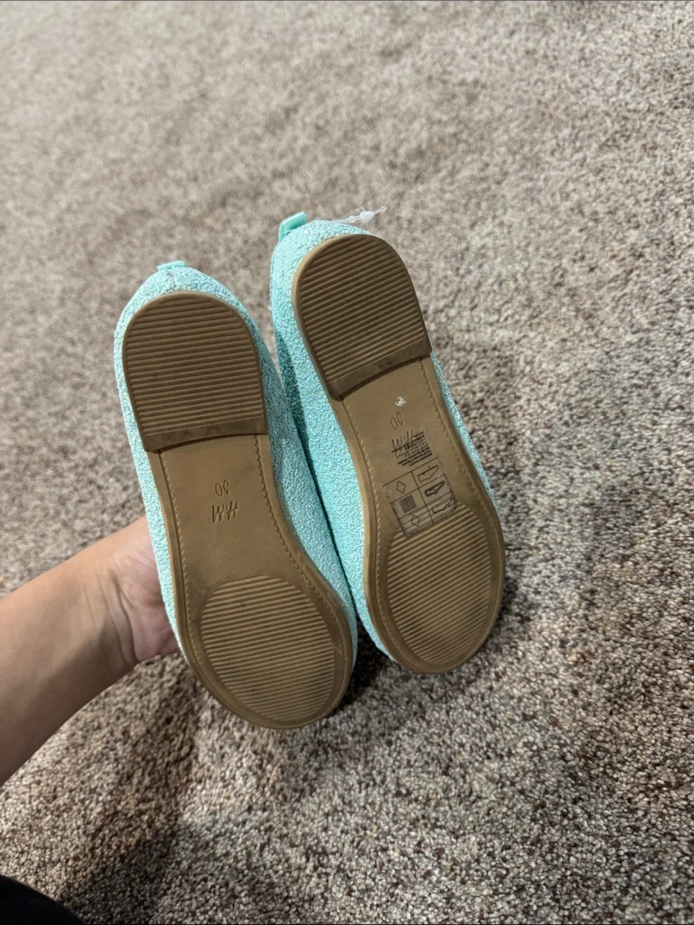 H&M Mint Glitter Mary Jane Ballet Flats for Kids